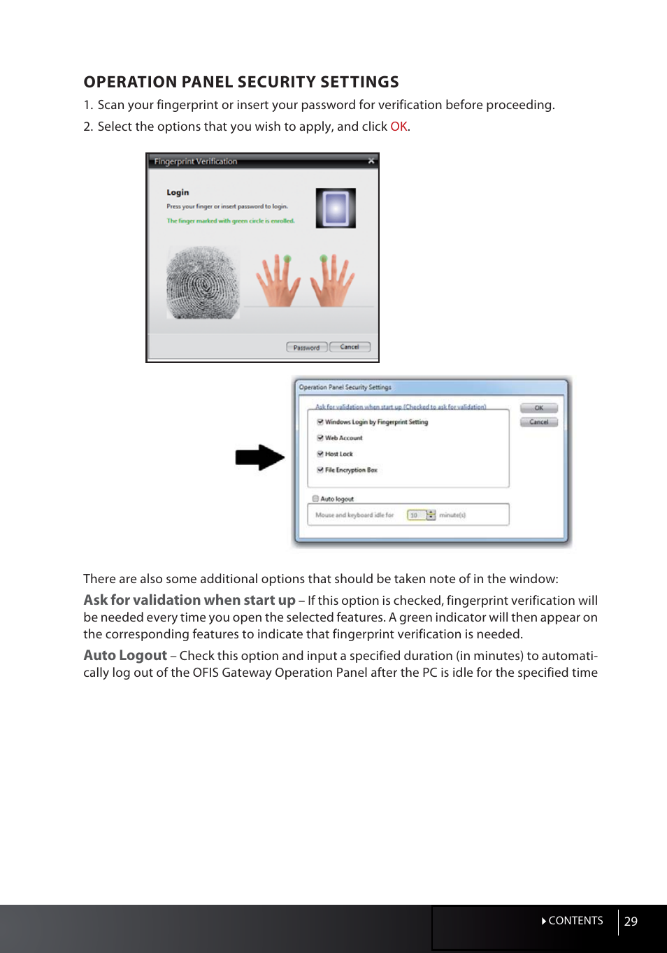 Operation panel security settings | FingerTec OFIS Gateway User Manual | Page 29 / 36
