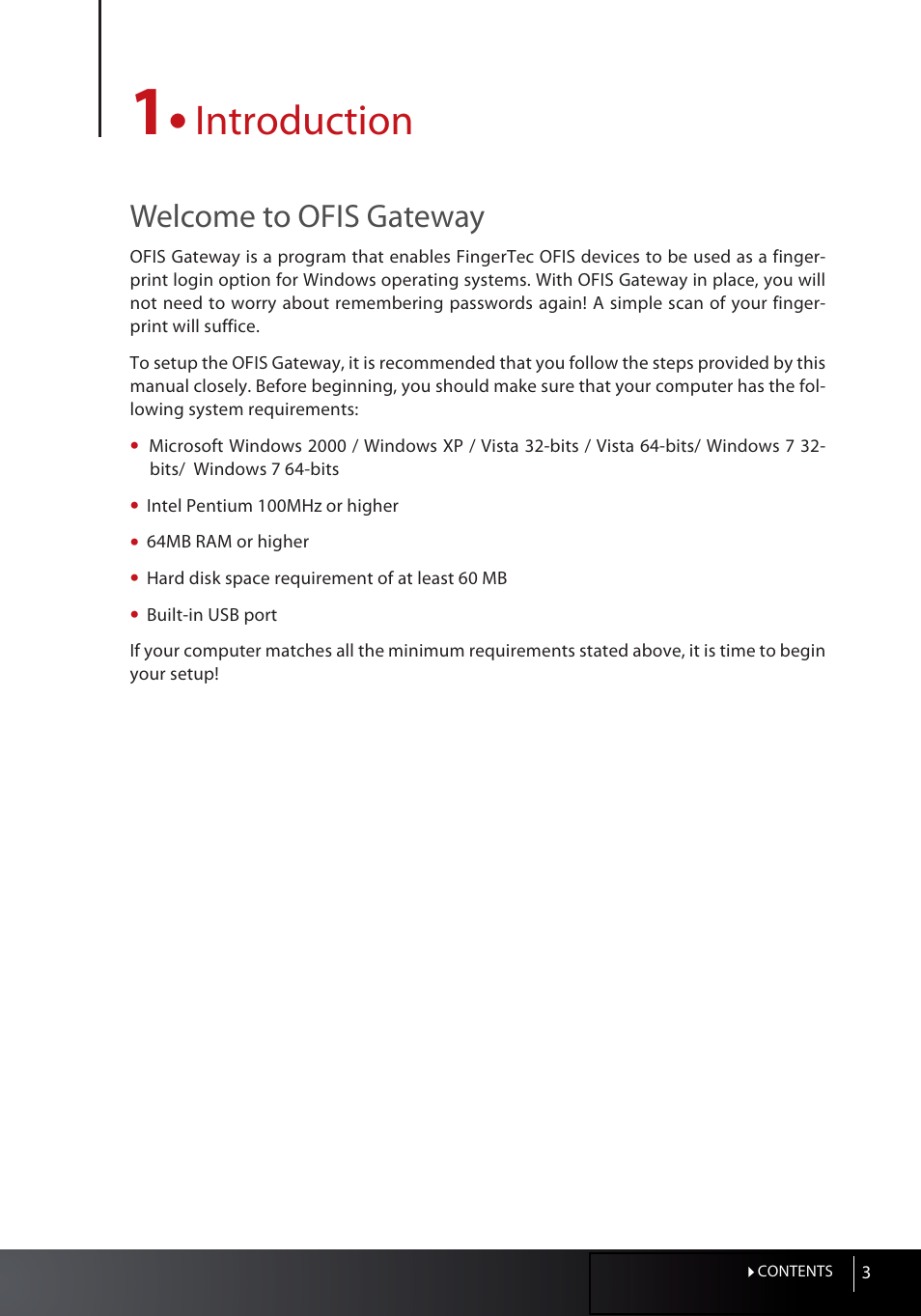 1 • introduction, Welcome to ofis gateway, Introduction | FingerTec OFIS Gateway User Manual | Page 3 / 36