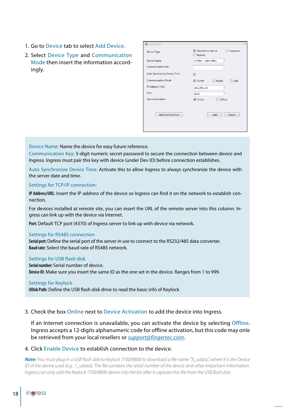 FingerTec Ingress User Manual | Page 18 / 104