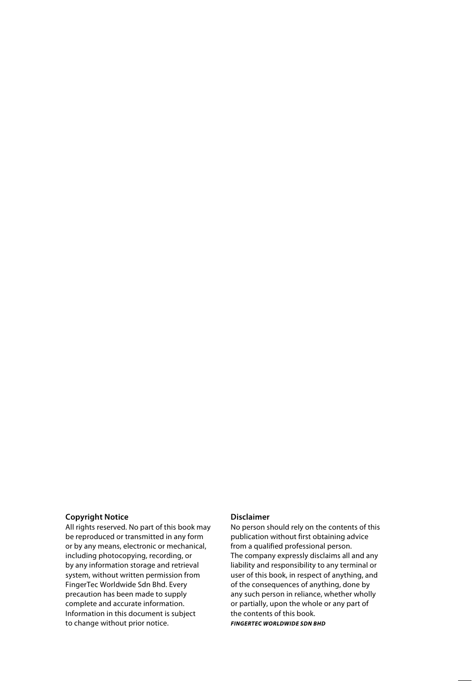FingerTec Ingress User Manual | Page 2 / 104