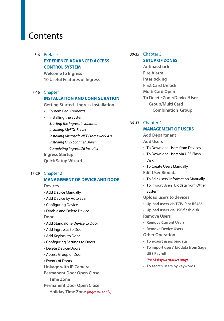 FingerTec Ingress User Manual | Page 3 / 104