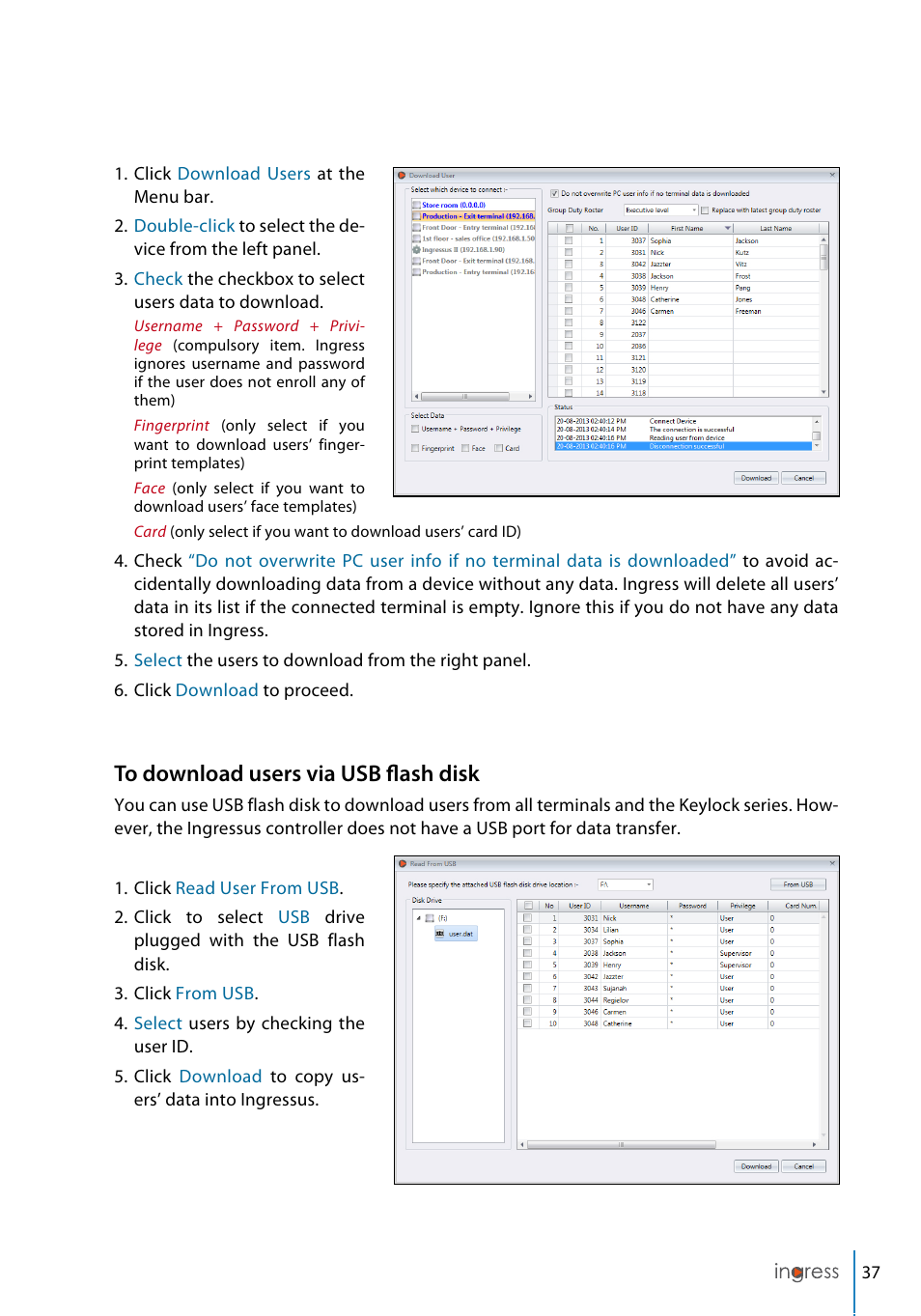 FingerTec Ingress User Manual | Page 37 / 104