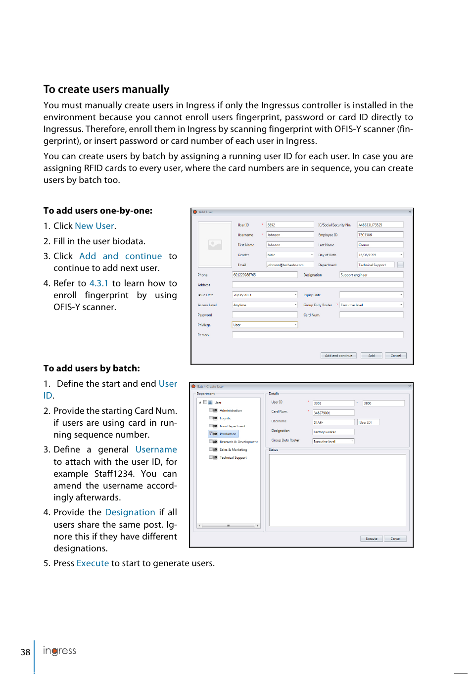 FingerTec Ingress User Manual | Page 38 / 104