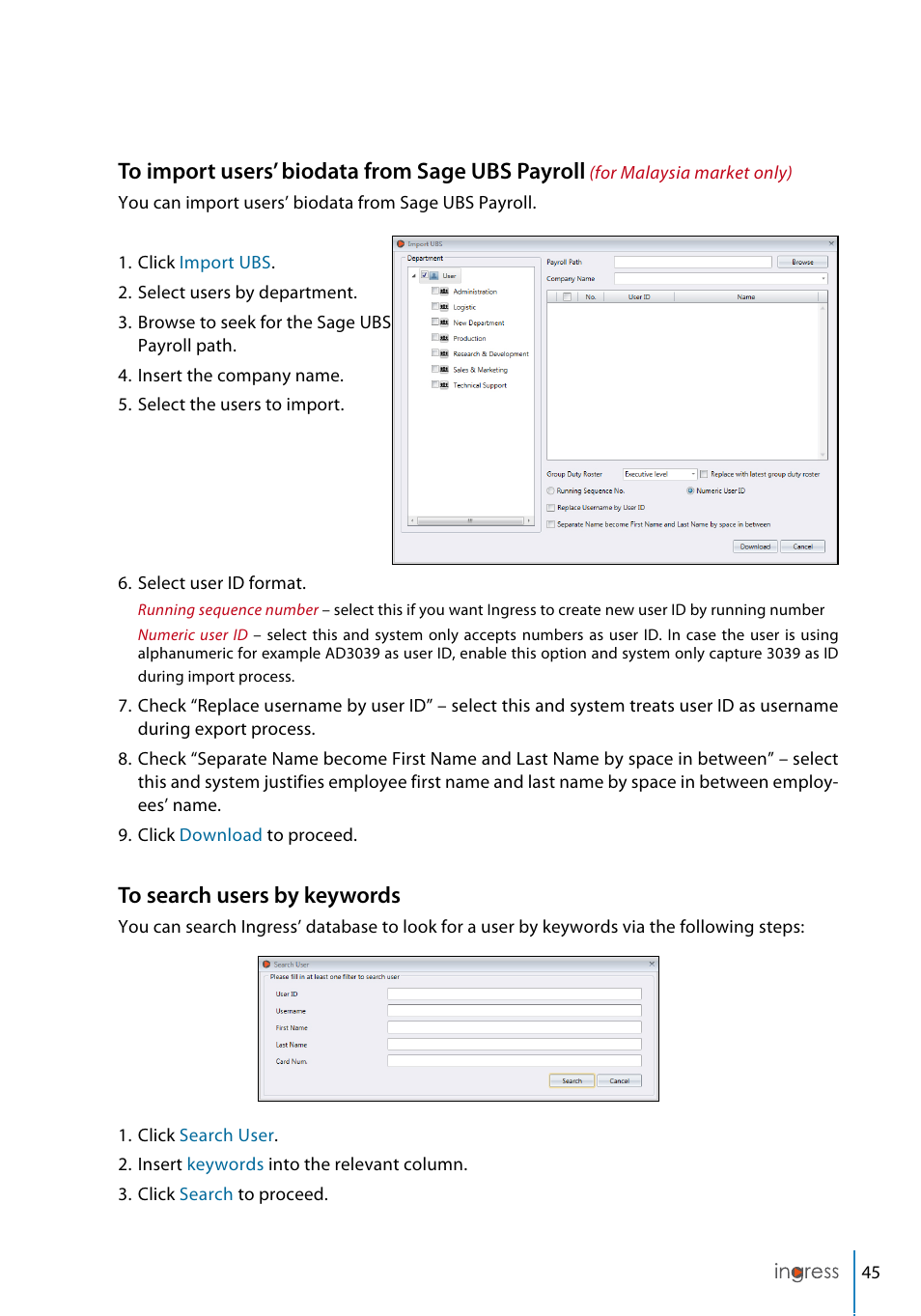 FingerTec Ingress User Manual | Page 45 / 104