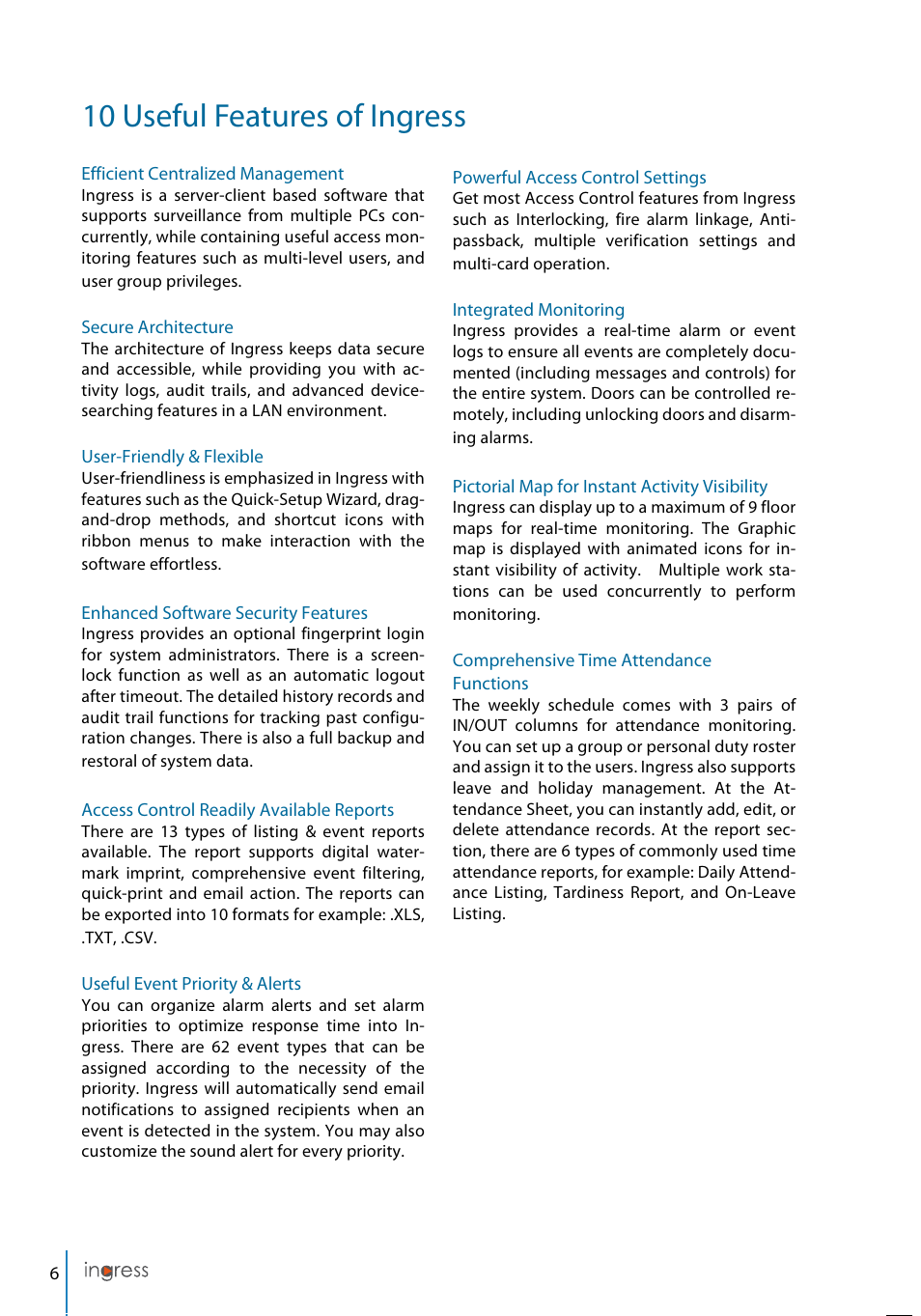 10 useful features of ingress | FingerTec Ingress User Manual | Page 6 / 104