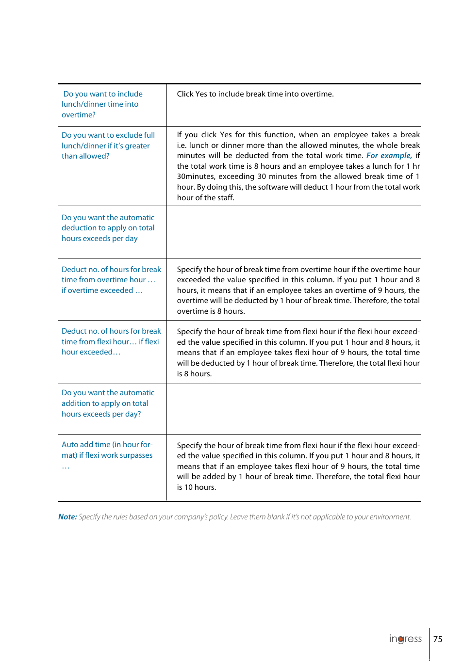 FingerTec Ingress User Manual | Page 75 / 104