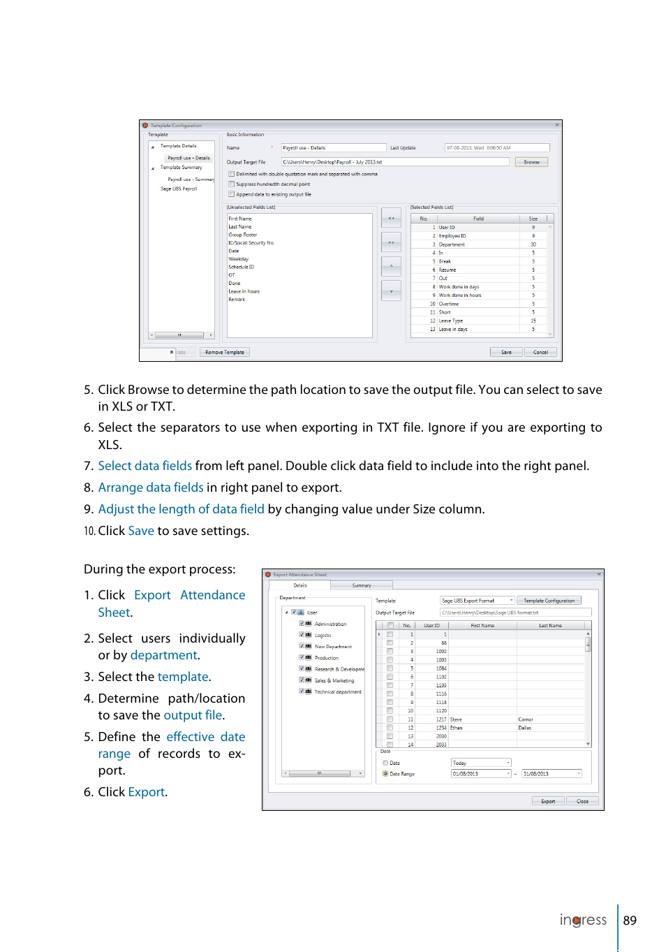 FingerTec Ingress User Manual | Page 89 / 104