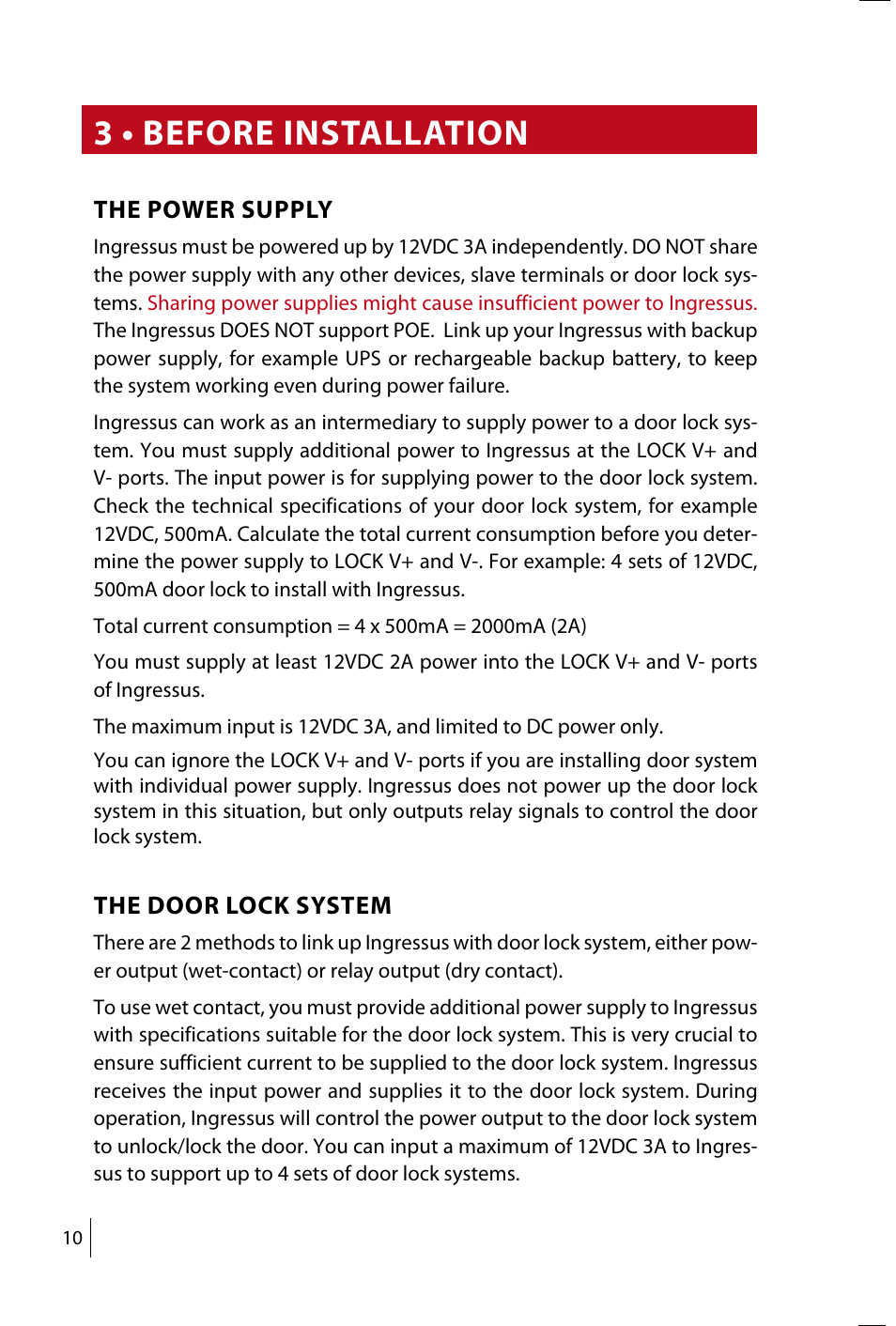 3 • before installation | FingerTec Ingressus IV User Manual | Page 10 / 24