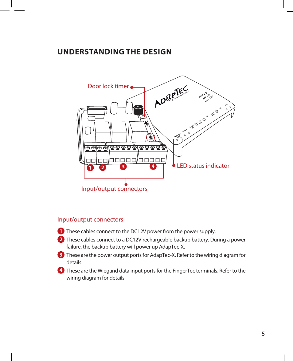 Understanding the design | FingerTec AdapTec-X User Manual | Page 5 / 15