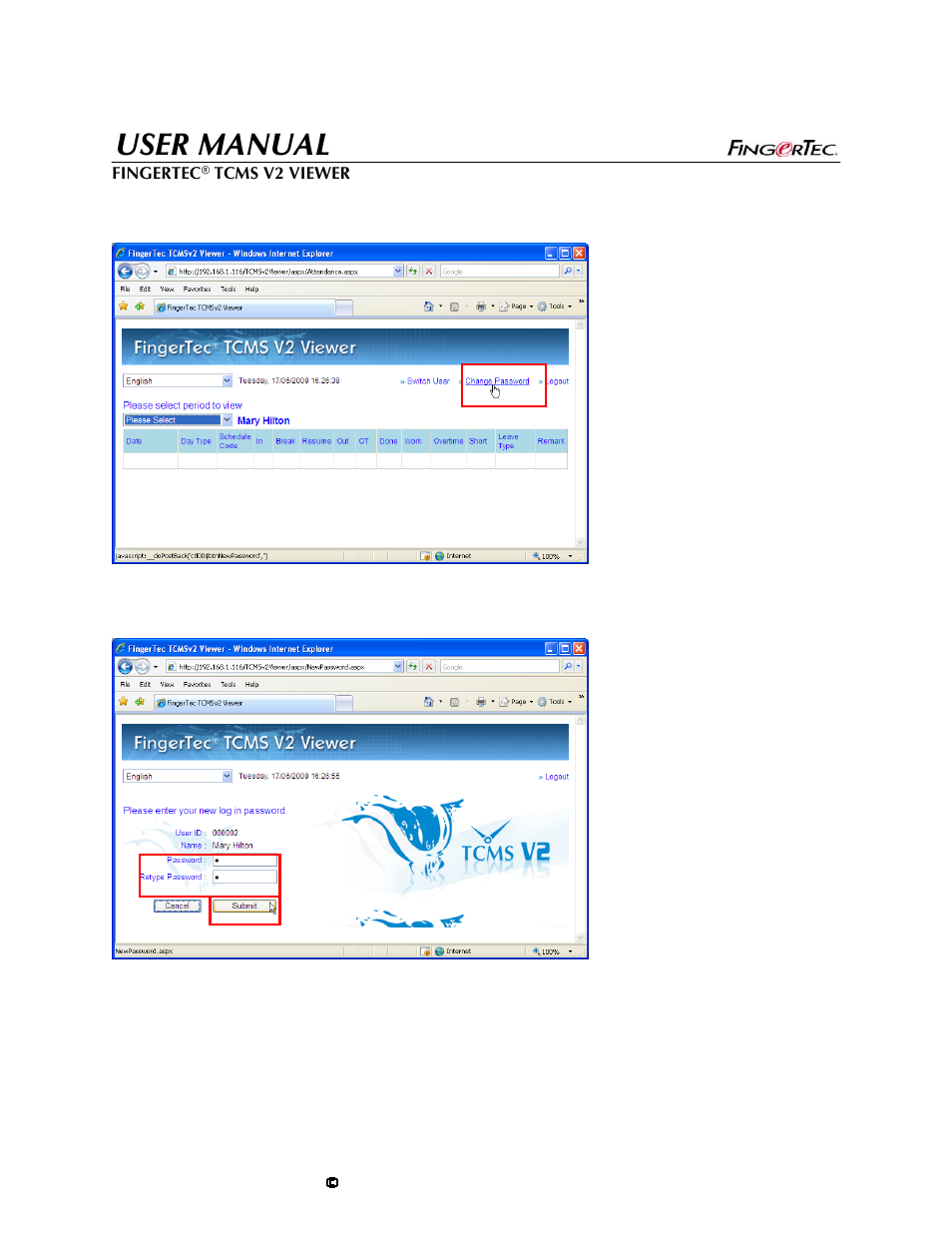 User manual | FingerTec TCMS V2 User Manual | Page 23 / 28