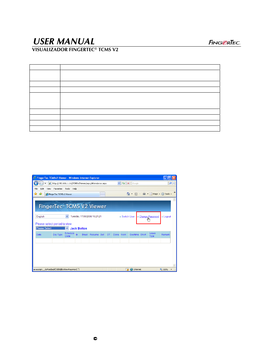 User manual | FingerTec TCMS V2 User Manual | Page 21 / 29