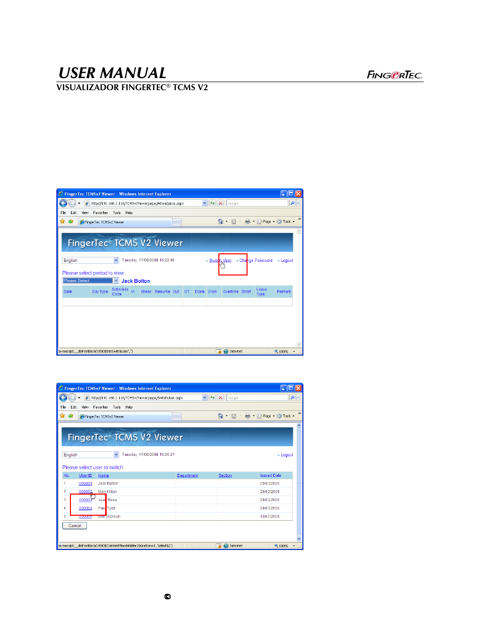 User manual | FingerTec TCMS V2 User Manual | Page 23 / 29