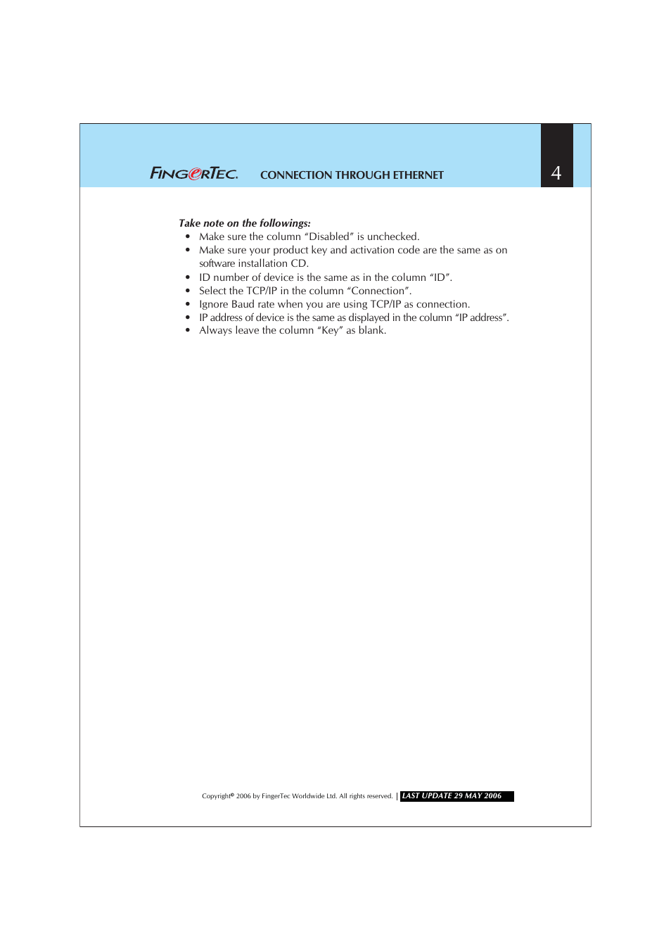 FingerTec Hardware Connection through Ethernet User Manual | Page 4 / 4