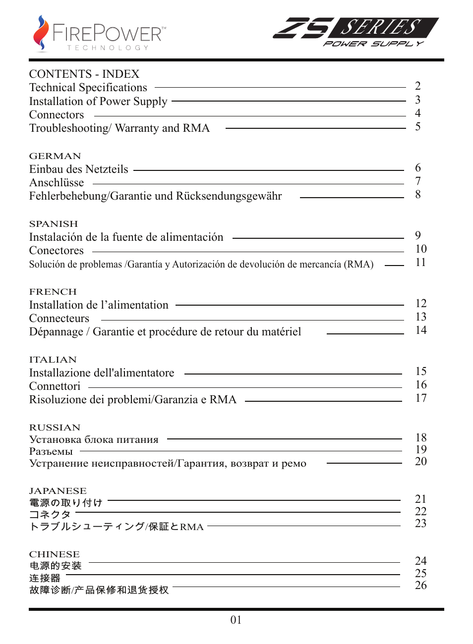 Series | FirePower Technology ZS750W User Manual | Page 2 / 27