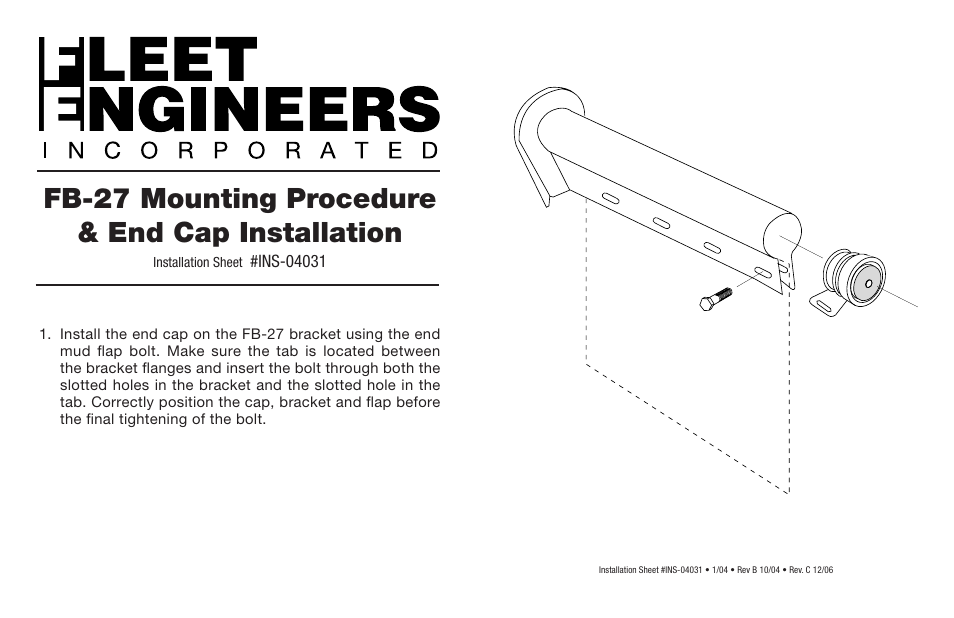 Fb-27 mounting procedure & end cap installation | Fleet Engineers INS-04031 User Manual | Page 2 / 2