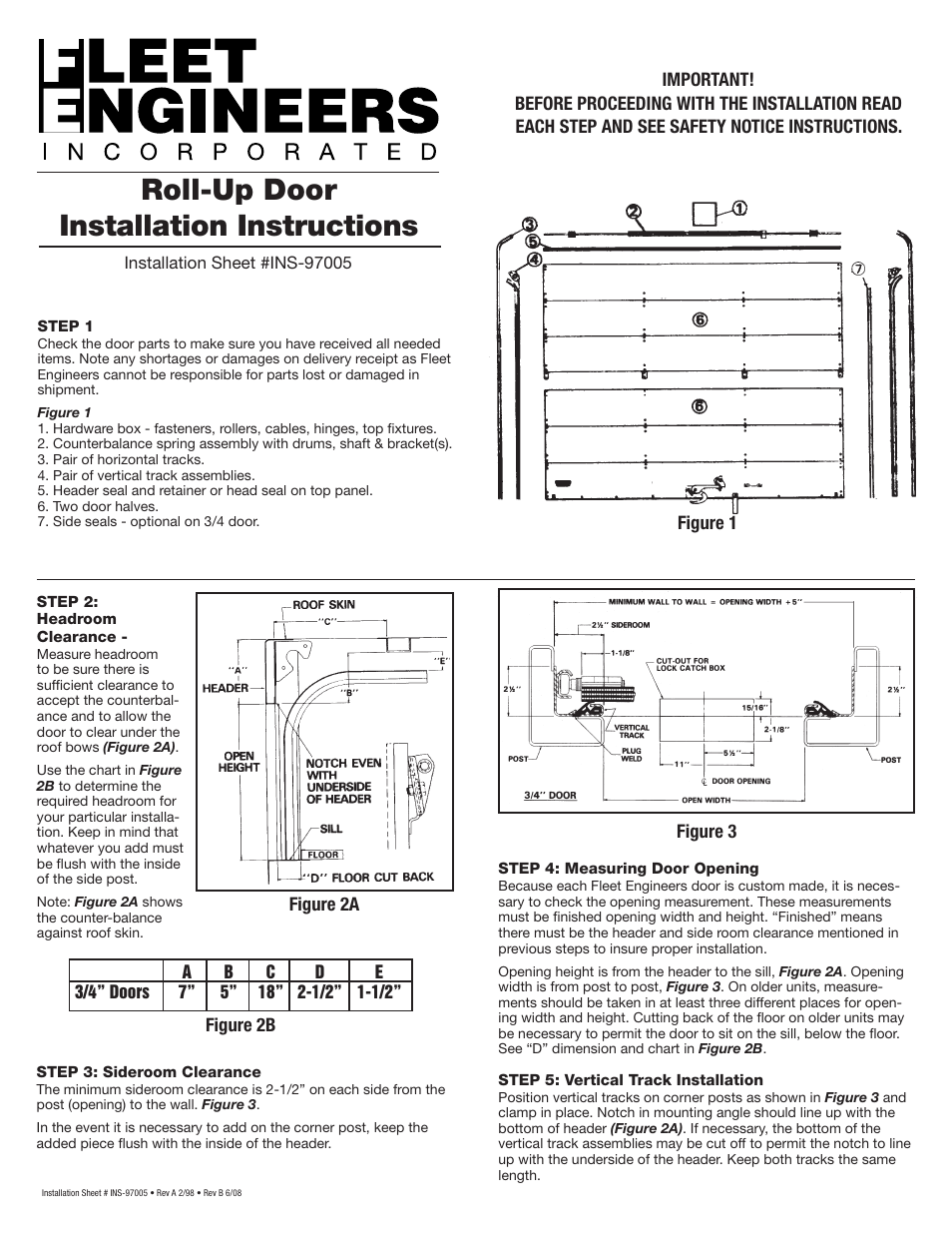 Fleet Engineers INS-97005 User Manual | 5 pages