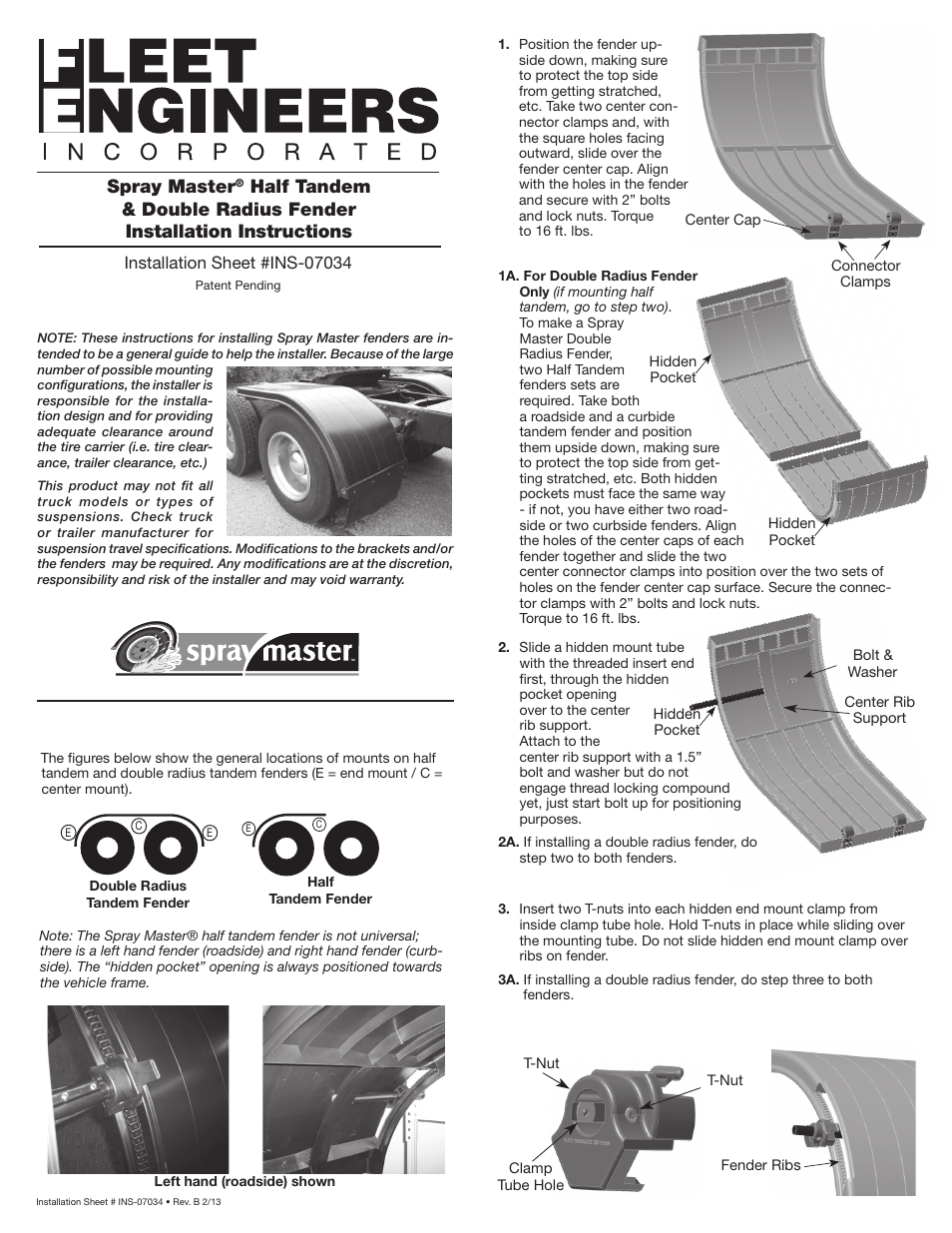 Fleet Engineers INS-07034 User Manual | 2 pages