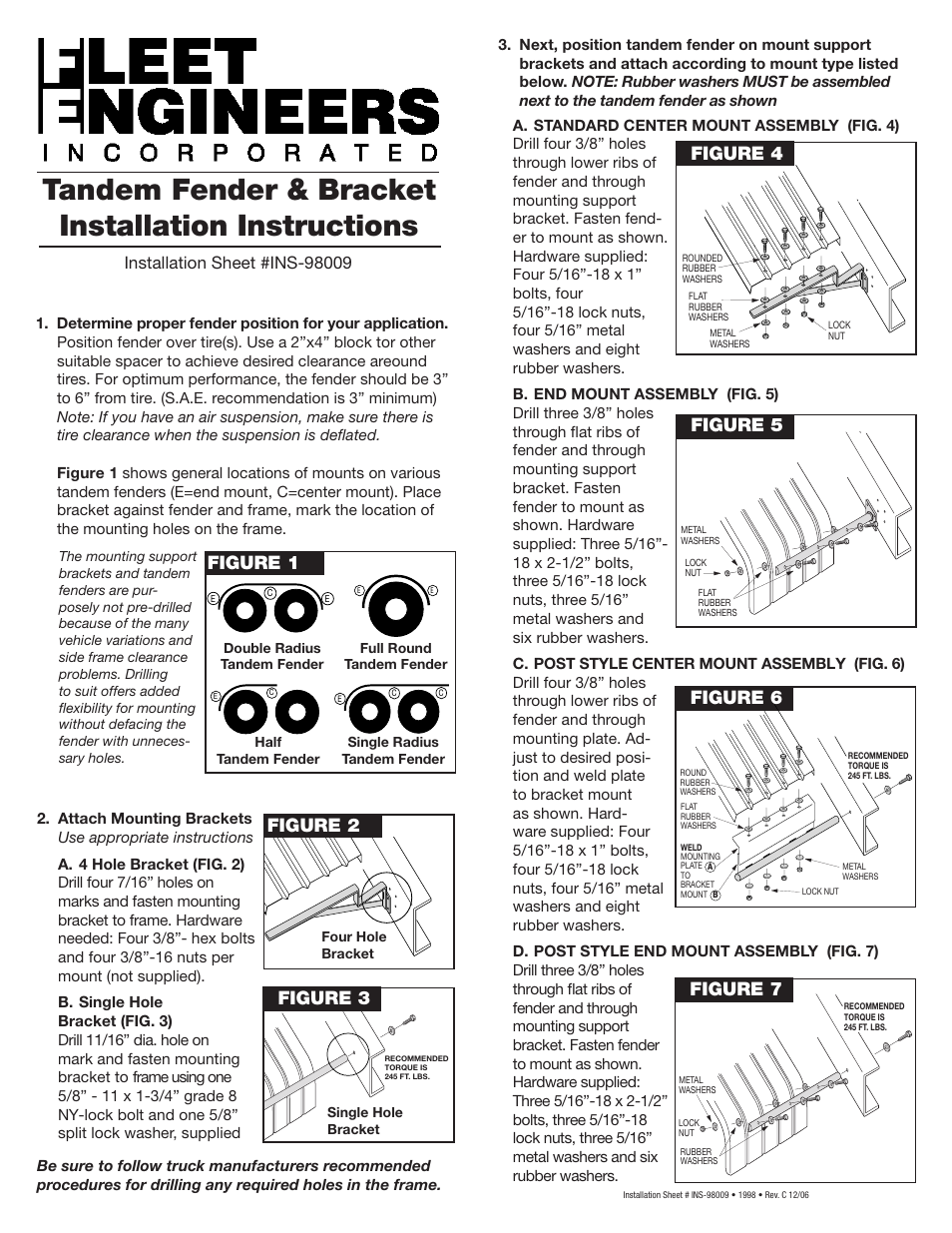 Fleet Engineers INS-98009 User Manual | 1 page