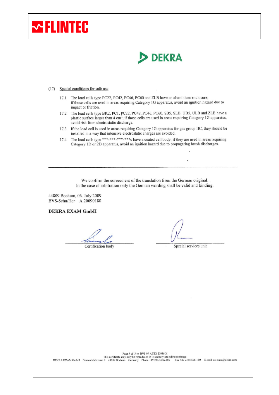 Flintec ATEX User Manual | Page 10 / 12