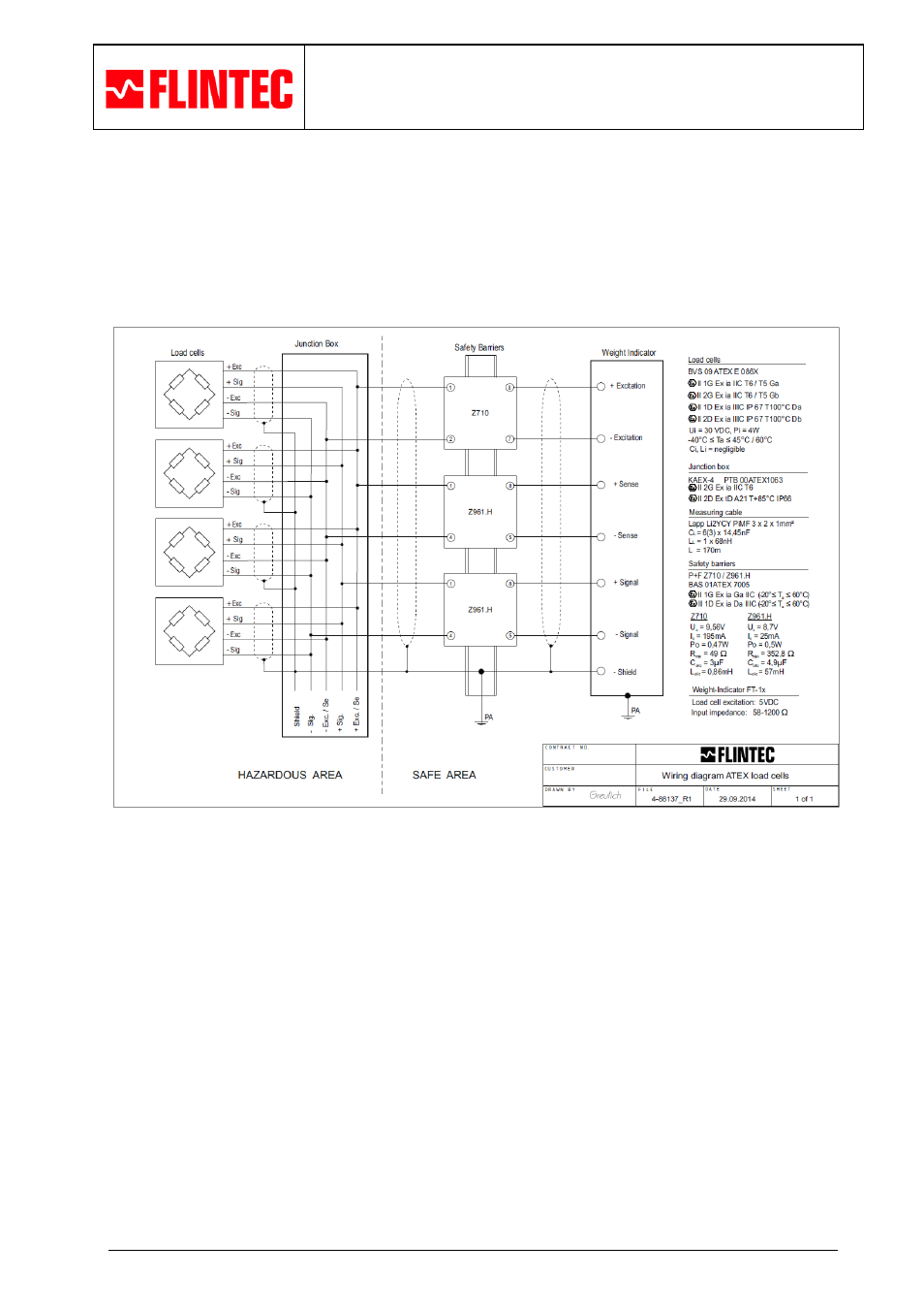 3 connections of the 6-wire version, 4 advice for interconnections | Flintec ATEX User Manual | Page 3 / 12