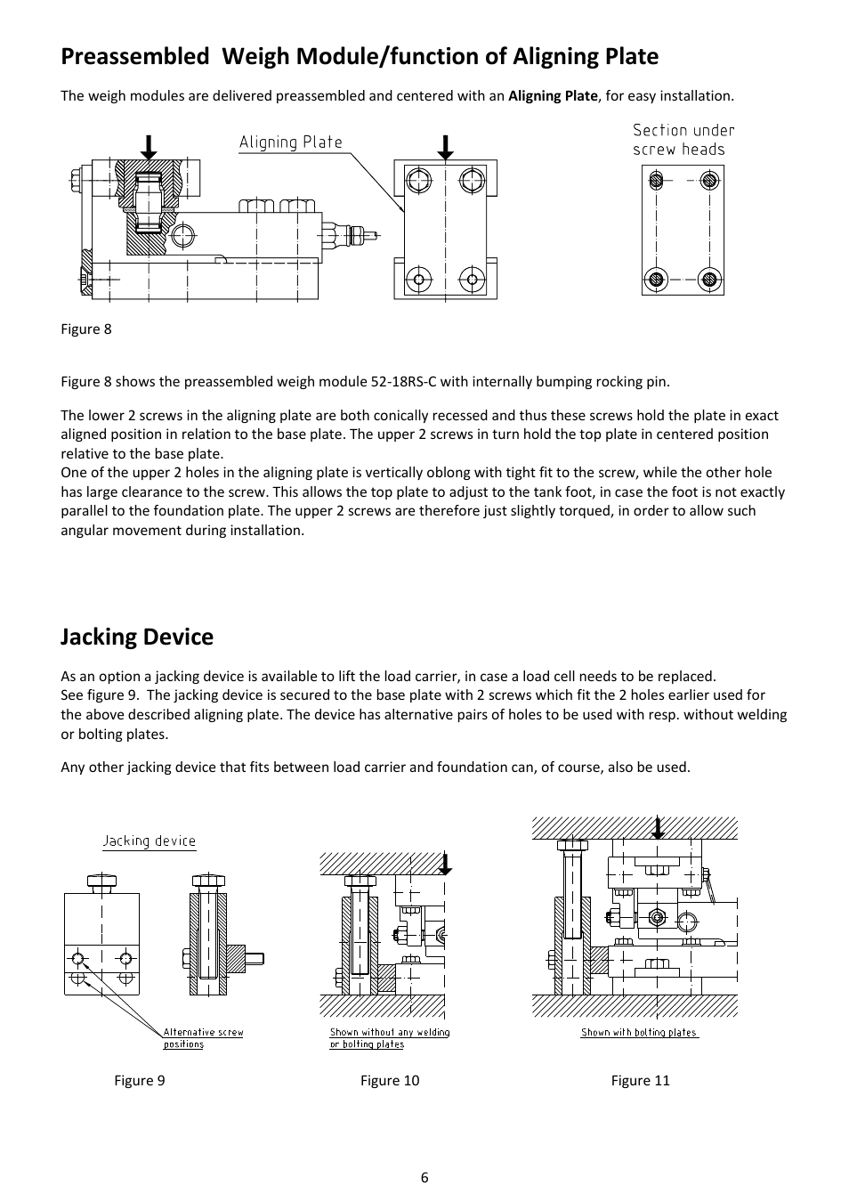 Jacking device | Flintec 52-18SS User Manual | Page 6 / 14