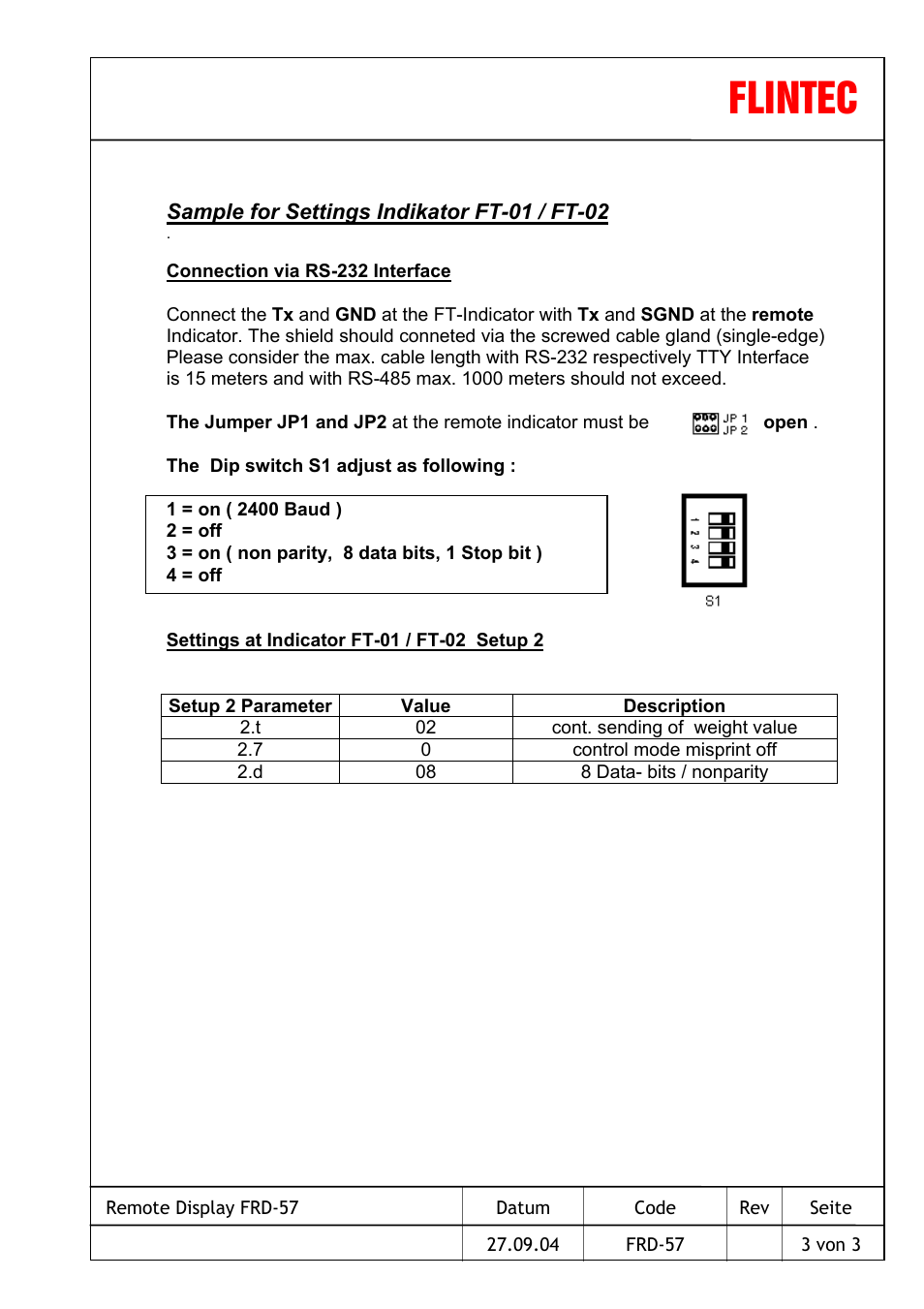 Flintec | Flintec FRD-57 User Manual | Page 3 / 3