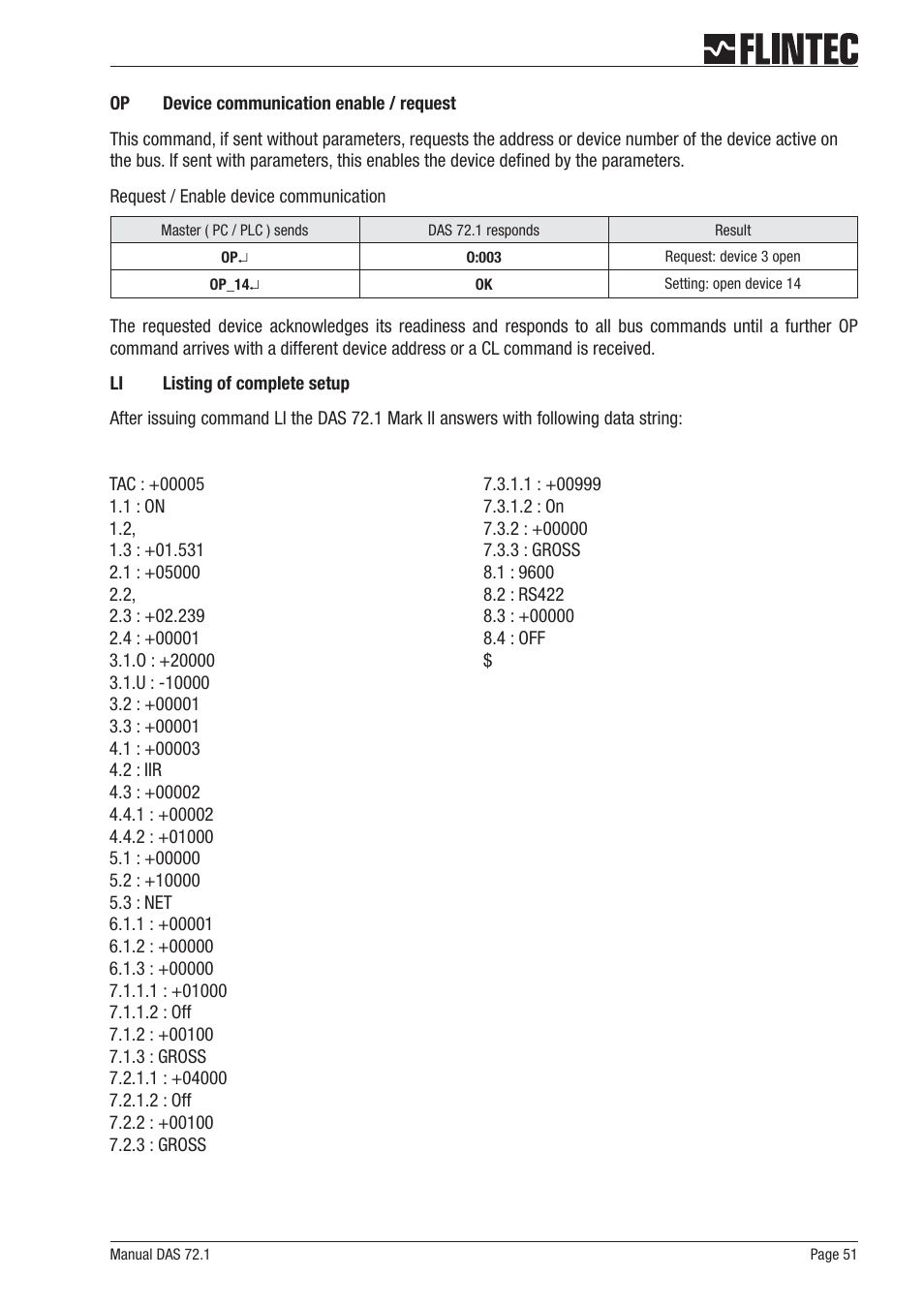 Flintec DAS 72.1 User Manual | Page 51 / 57