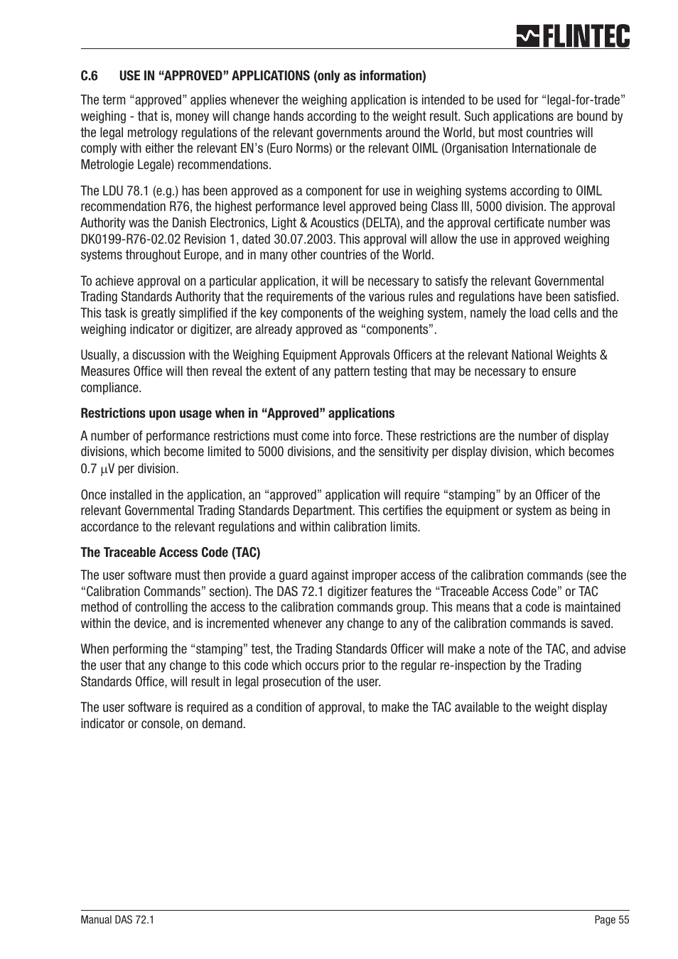 Flintec DAS 72.1 User Manual | Page 55 / 57