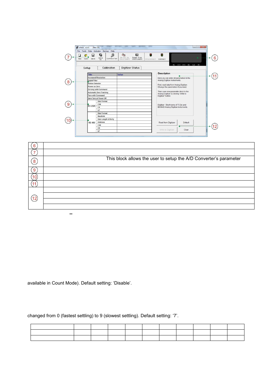 A/d converter setup and calibration, Scale parameters, Increased external resolution | Digital filter | Flintec FAD-40 User Manual | Page 14 / 52