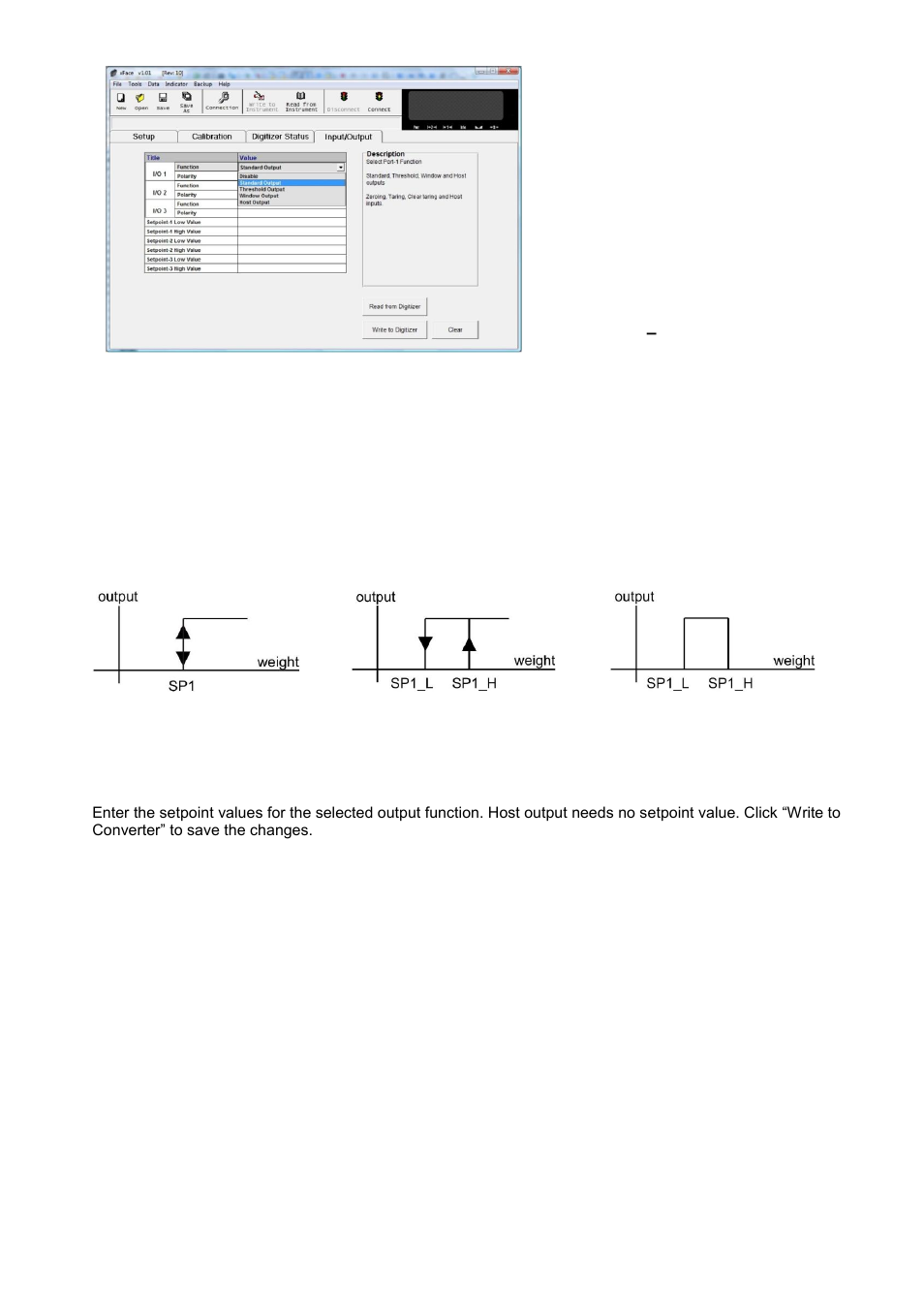 Setup of digital output function, Setup of digital input function | Flintec FAD-40 User Manual | Page 19 / 52