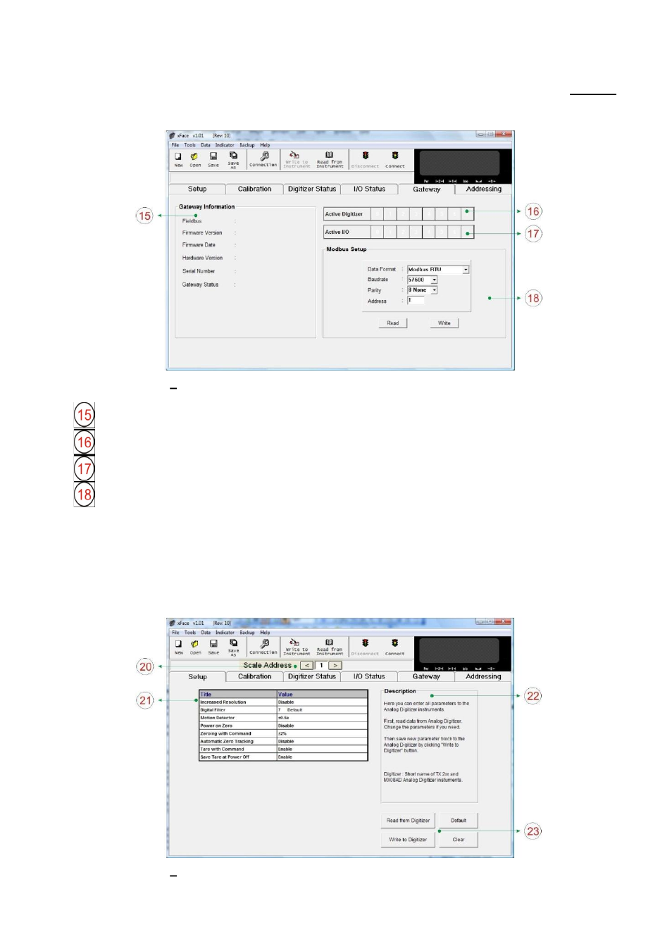 Gateway setup, A/d converter setup and calibration | Flintec MCS-08 User Manual | Page 16 / 52