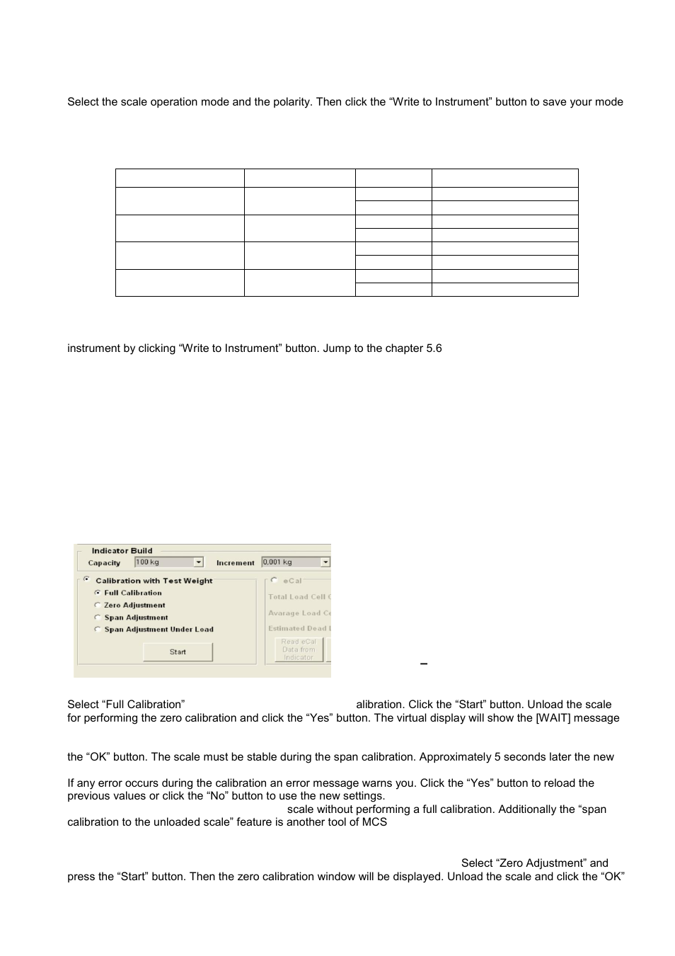 Scale build, Calibration by test weights, Zero adjustment | Flintec MCS-08 User Manual | Page 19 / 52