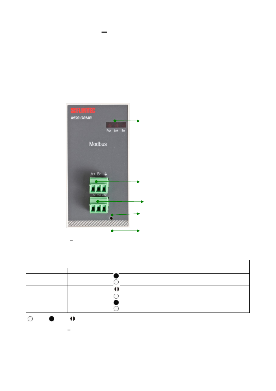 Mcs-08mb, Modbus rtu gateway, Front view | Odbus, Ateway | Flintec MCS-08 User Manual | Page 37 / 52