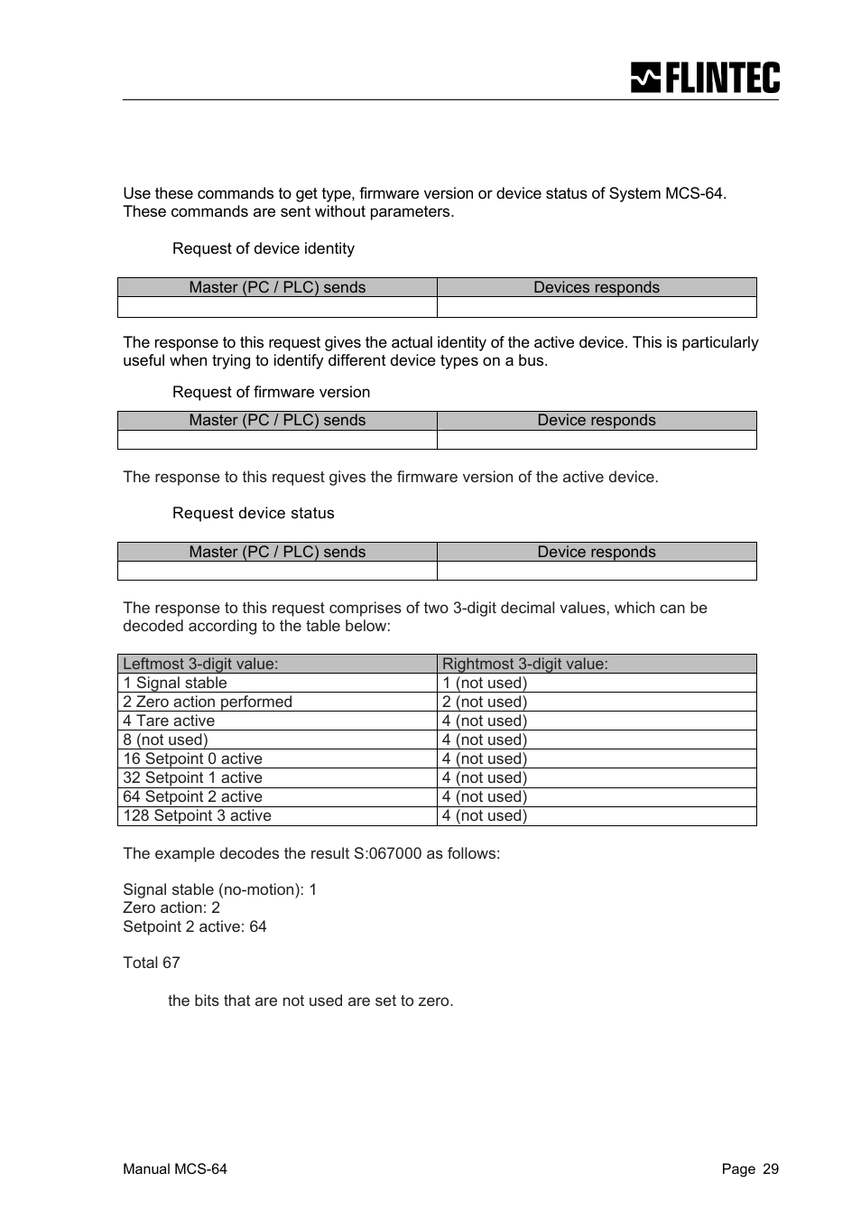 Flintec MCS-64 CANbus User Manual | Page 29 / 62