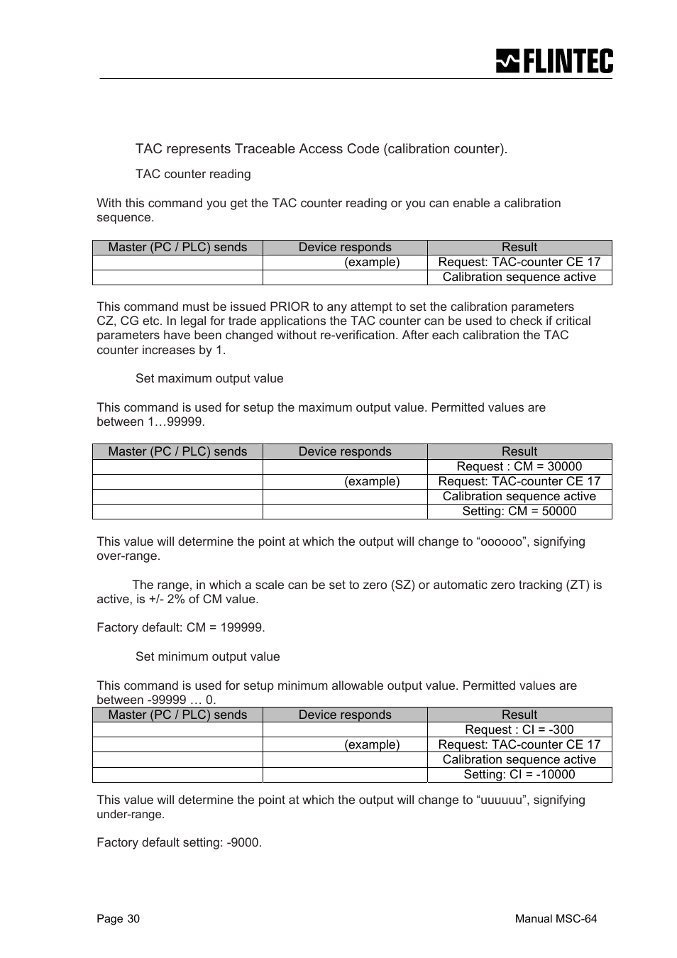 Flintec MCS-64 CANbus User Manual | Page 30 / 62
