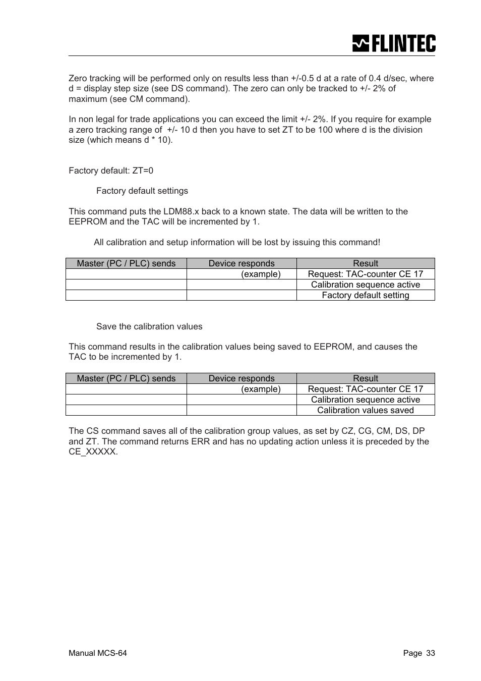 Flintec MCS-64 CANbus User Manual | Page 33 / 62