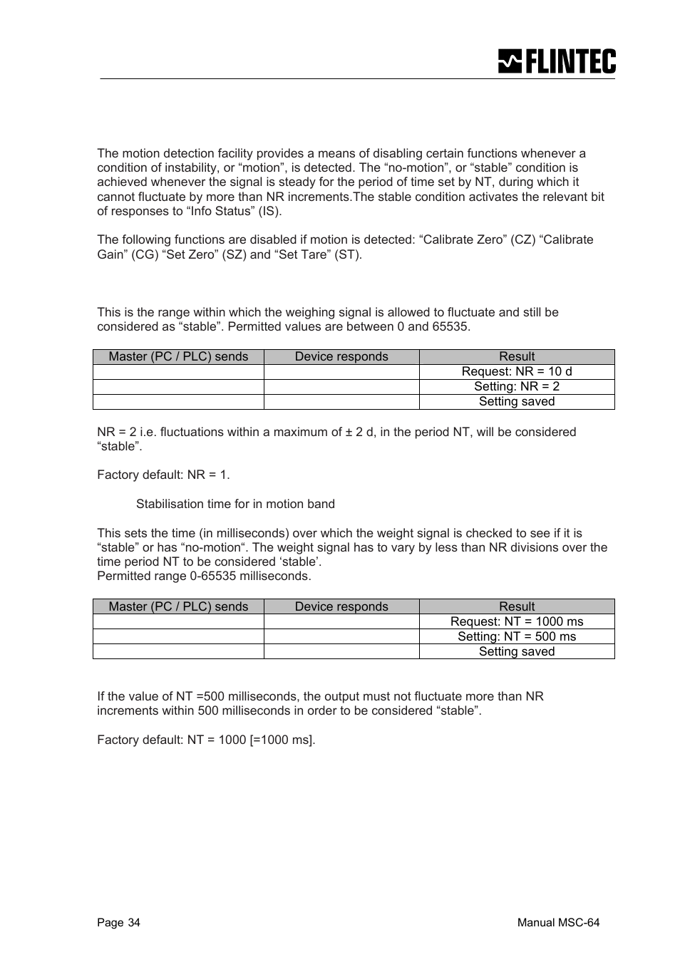 Flintec MCS-64 CANbus User Manual | Page 34 / 62
