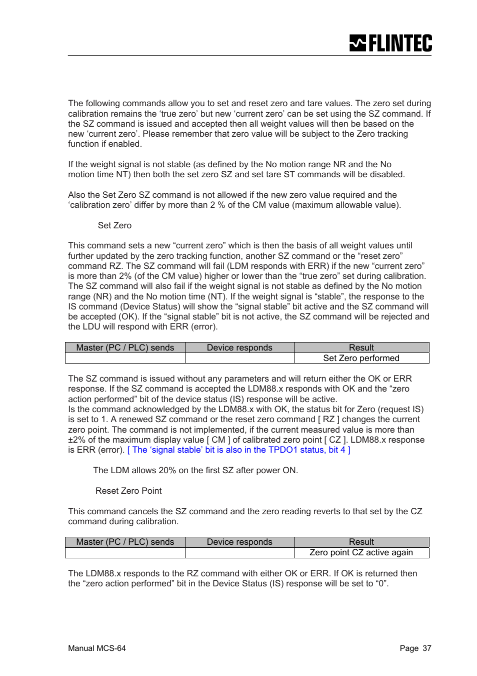 Flintec MCS-64 CANbus User Manual | Page 37 / 62