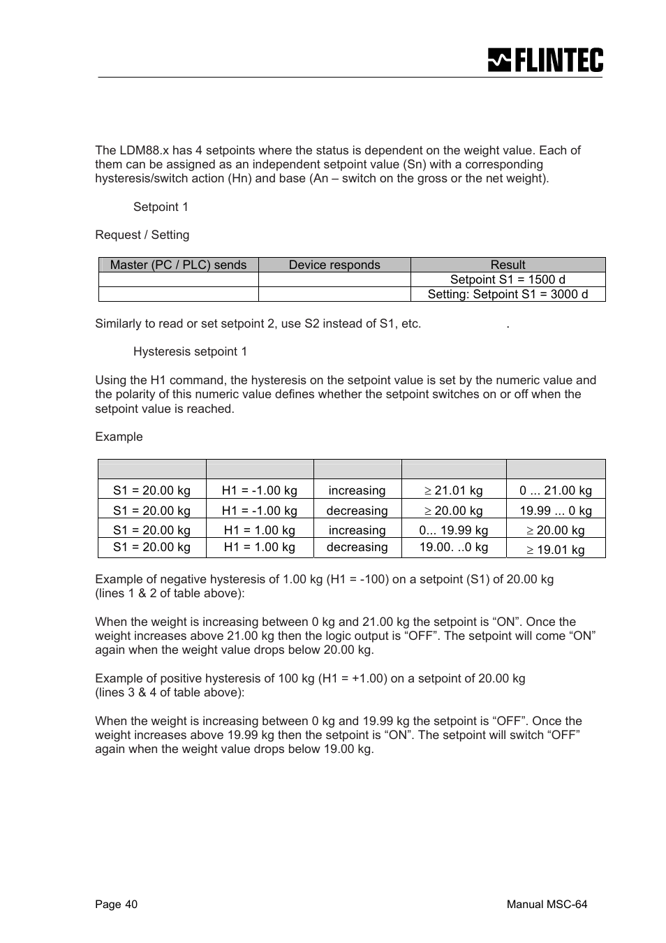 Flintec MCS-64 CANbus User Manual | Page 40 / 62