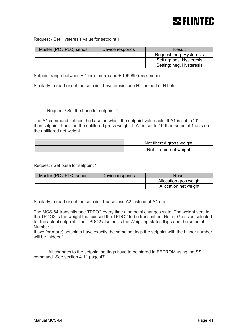 Flintec MCS-64 CANbus User Manual | Page 41 / 62
