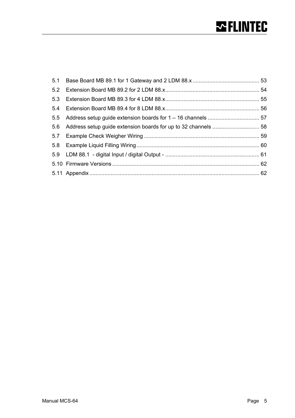 Mcs-64 components and configuration | Flintec MCS-64 CANbus User Manual | Page 5 / 62