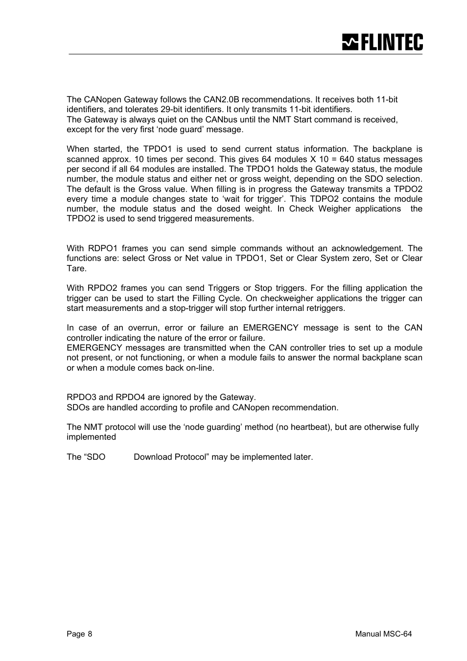 Flintec MCS-64 CANbus User Manual | Page 8 / 62