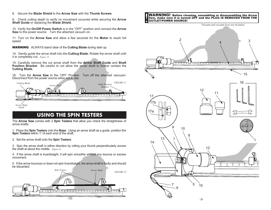 Using the spin testers, On of f | Cabela's PRECISE CUT 52-0601 User Manual | Page 3 / 6