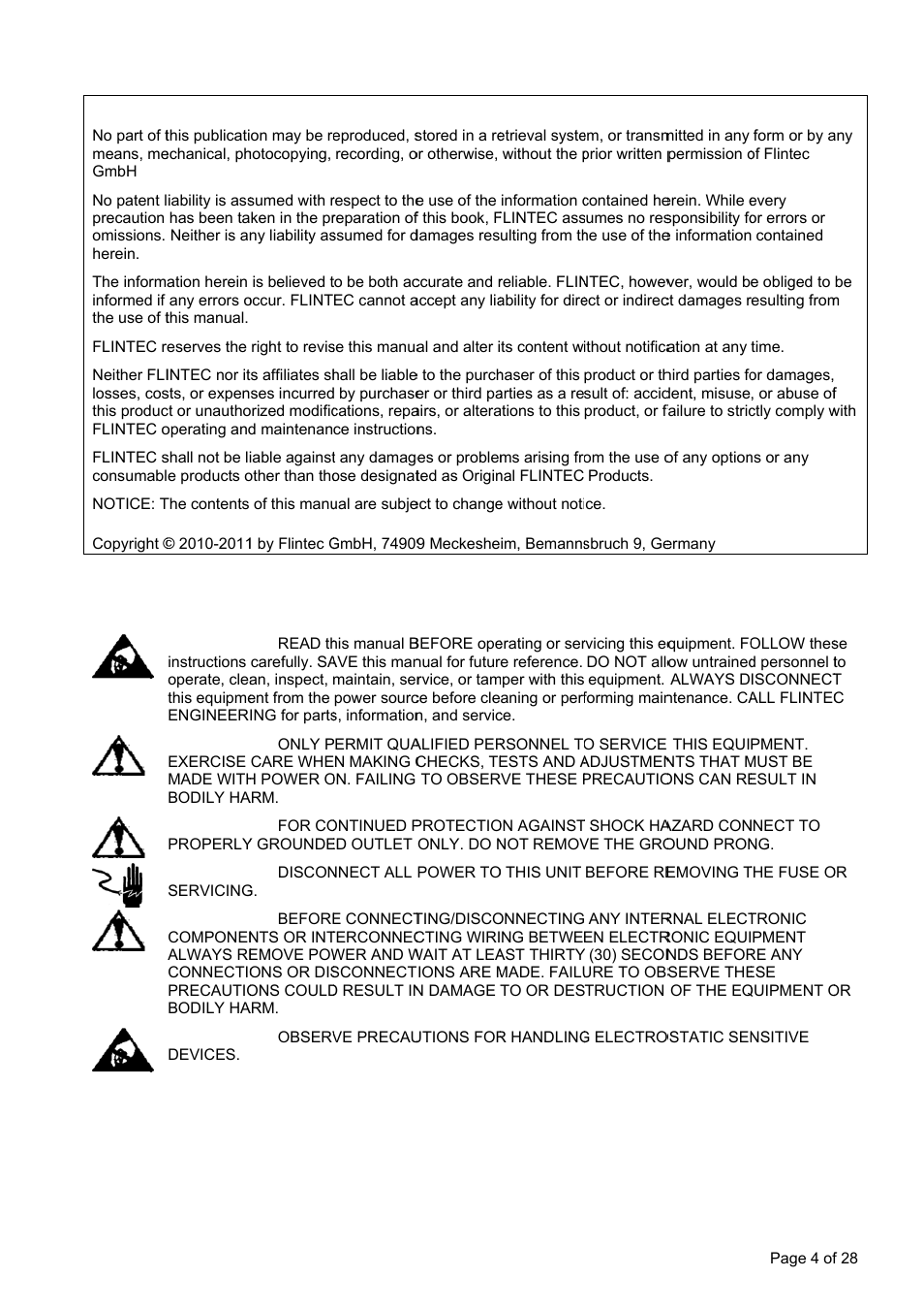 Safety in, Nstructi | Flintec LDU 68.2 User Manual | Page 4 / 28