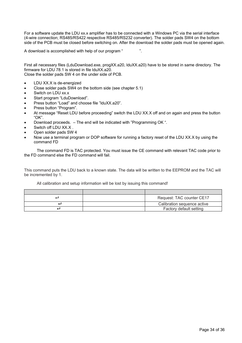 Updates – firmware download | Flintec LDU 78.1 User Manual | Page 34 / 36