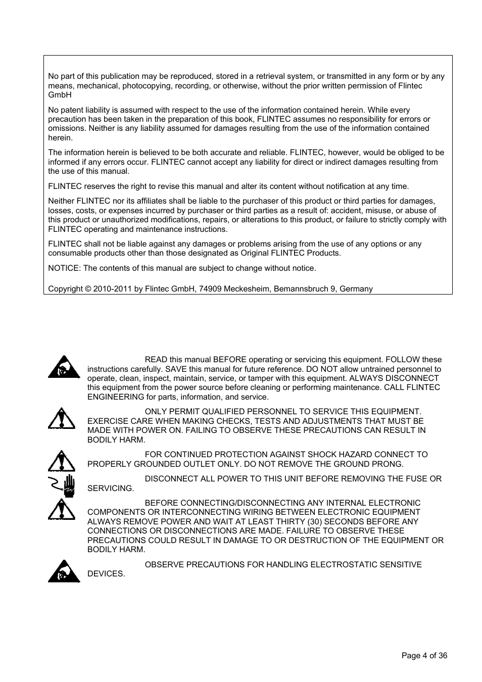 Safety instructions | Flintec LDU 78.1 User Manual | Page 4 / 36