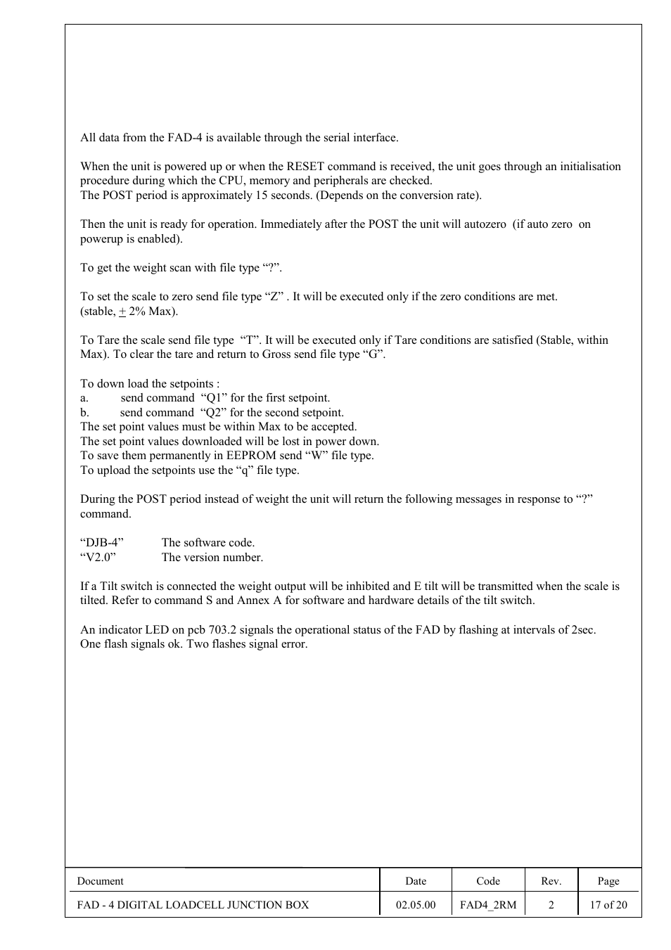Flintec, 6 operation | Flintec FAD-4 User Manual | Page 17 / 26