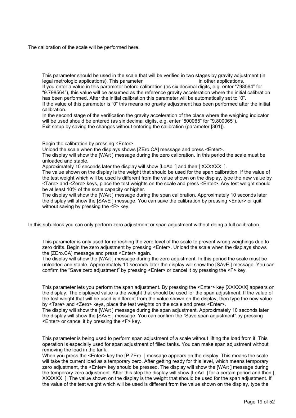 Scale calibration [3--] calibration block, ] calibration, ] adjustment | Flintec FT-11D User Manual | Page 19 / 52