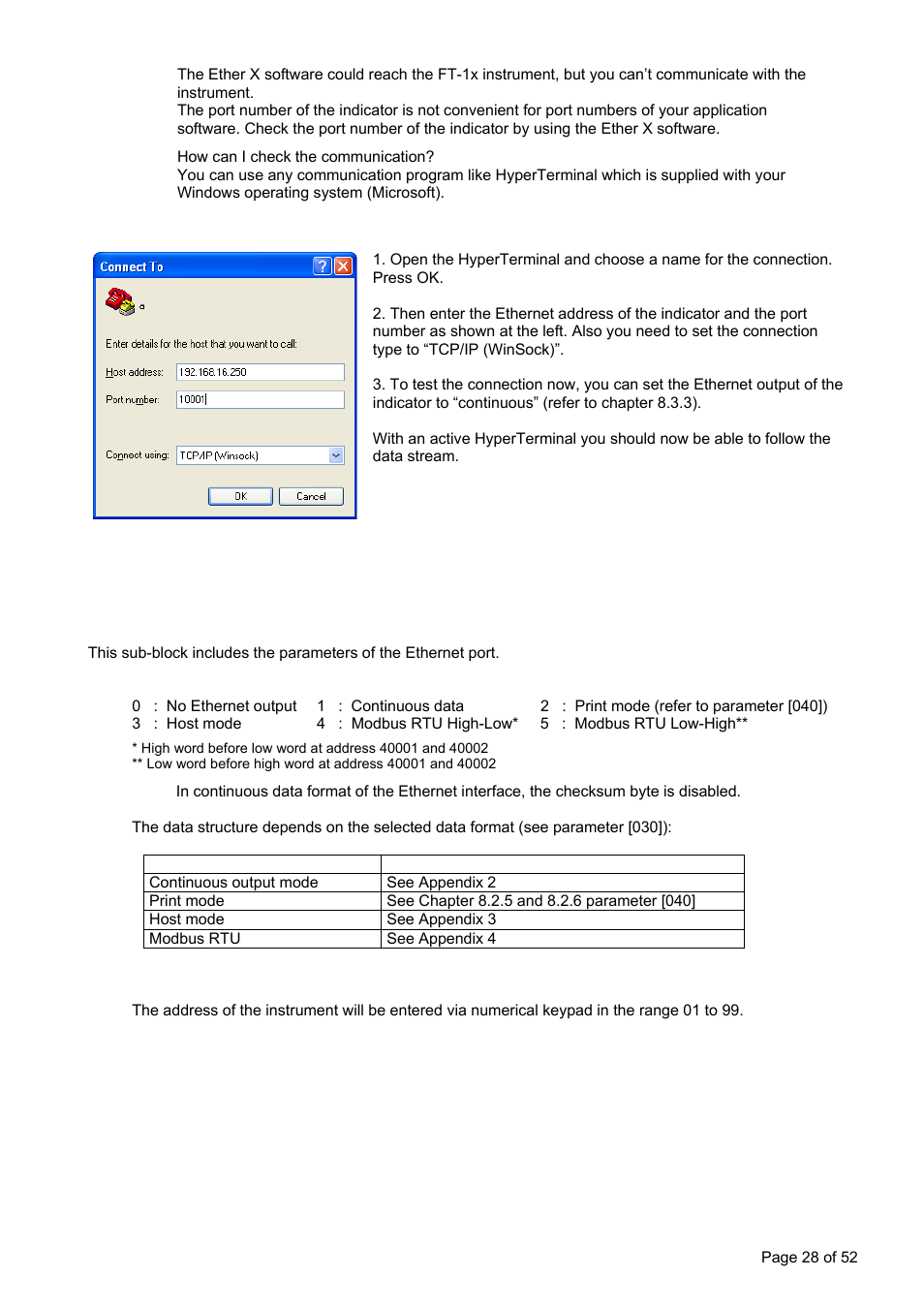 ] interface block [03-] ethernet | Flintec FT-11D User Manual | Page 28 / 52