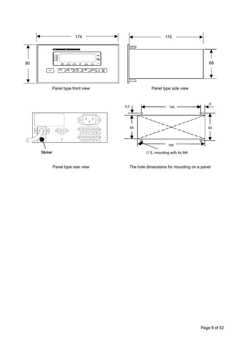3 panel type housing (for ft-11 only) | Flintec FT-11D User Manual | Page 9 / 52